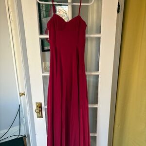 Lulu's Cause for Commotion Red Pleated Bustier Maxi Dress Size Small